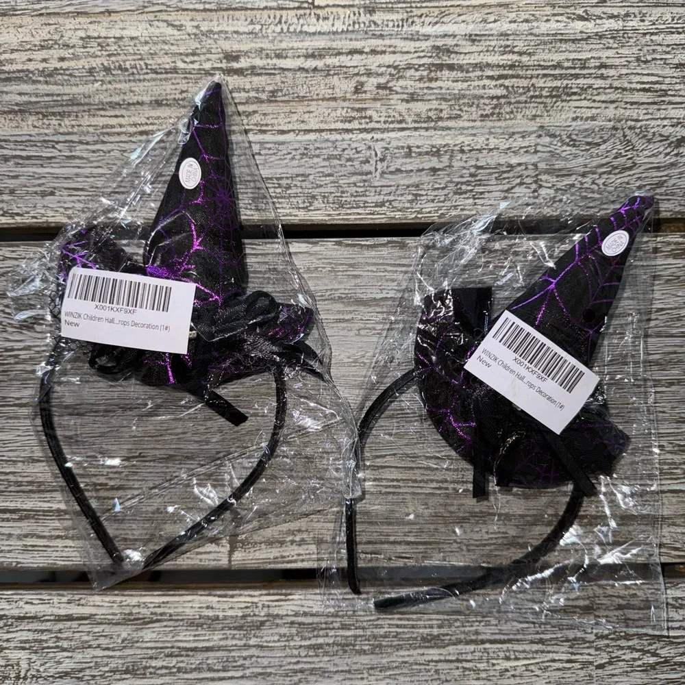 Purple Witch Hat Headband for Kids, Halloween Accessories